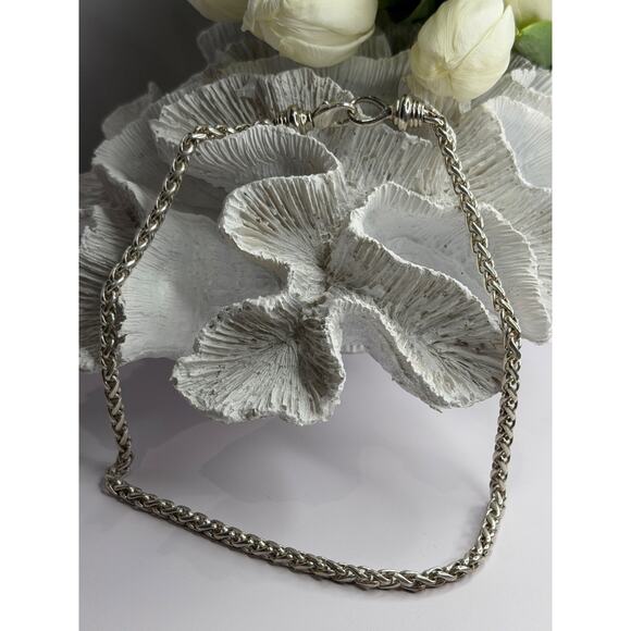 Vintage 925 Sterling Silver Chain Necklace Length 18 in - Picture 10 of 10